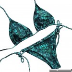 HGWXX7 Women's Two Piece Snakeskin Print String Bikini Halter Swimwear Bathing Suit Swimsuits Green B07N6FCC7W